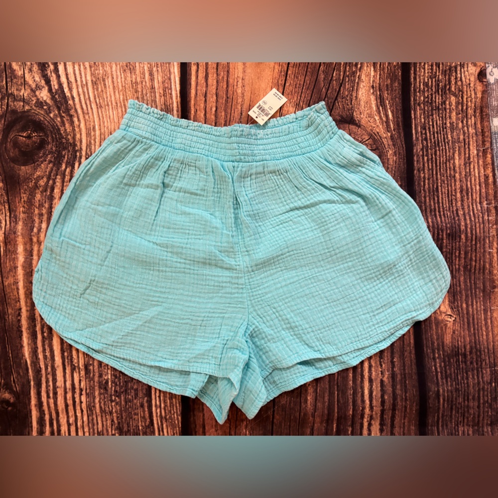 Aerie Gauzy Dolphin Shorts Teal Turquoise Blue Small S - Picture 3 of 5